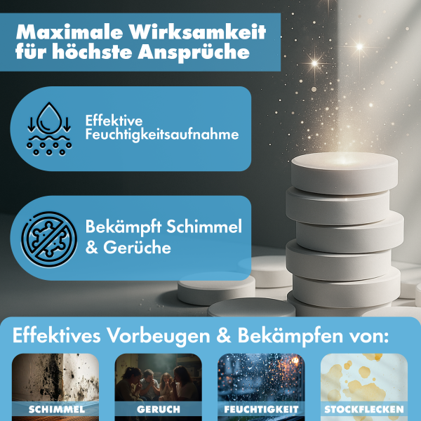 450g Luftentfeuchter TAB, mit Calciumchlorid, Raumluftentfeuchter, Nachfüllpacks für Entfeuchterboxen ab 250g, Lufttrockner für Wohnräume, Schlafzimmer, Keller – Bild 6