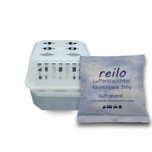 reilo Mini-Raumentfeuchterbox und 250g Luftentfeuchtergranulat, Luftentfeuchter-Komplettset