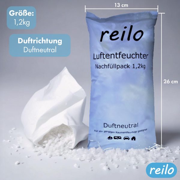 reilo XXL Raumentfeuchterbox und 1,2kg Luftentfeuchtergranulat, Luftentfeuchter-Komplettset, Raumentfeuchter im Vliesbeutel, Staffelpreis, für Auto, Schlafzimmer, Keller – Bild 3