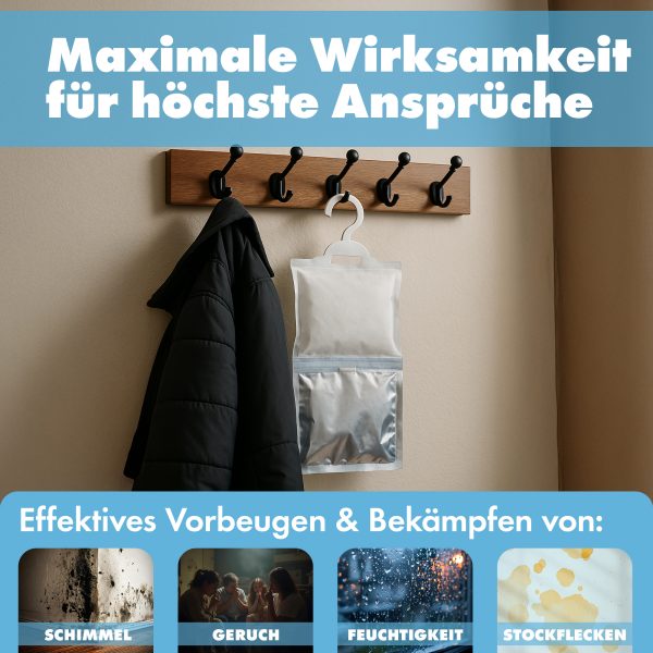 250g Garderobenentfeuchter, duftneutral oder mit Lavendelduft, Schrankentfeuchter mit praktischem Aufhänger, für Kleiderschrank, Garderobe – Bild 5