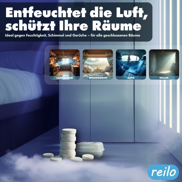 reilo Mini-Raumentfeuchterbox und 450g Luftentfeuchter TAB, Luftentfeuchter-Komplettset – Bild 4