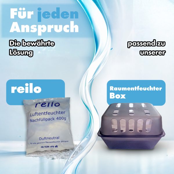reilo Starter-Set: Raumentfeuchterbox + 400g Luftentfeuchtergranulat im Vliesbeutel – Bild 7