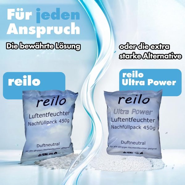 reilo 450g Luftentfeuchter Box leer, Entfeuchterbox für Raumentfeuchter Granulat, kompatibel mit gängigen Entfeuchtern für Wohnraum, Schlafzimmer, Keller – Bild 6