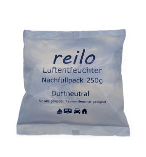 reilo 250g Luftentfeuchter Granulat (Calciumchlorid), Raumentfeuchter im Vliesbeutel, Nachfüllpacks für Luftentfeuchterboxen ab 250g